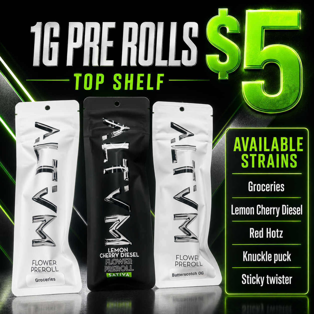ALTVM - TOP SHELF 1G PRE ROLLS