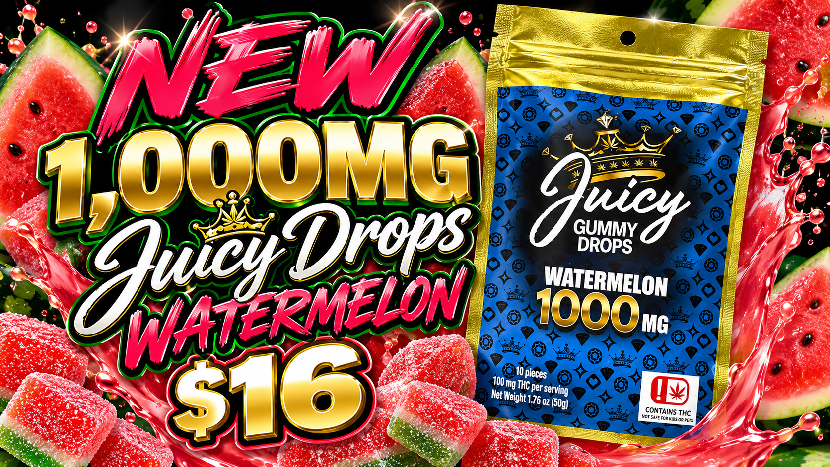 JUICY GUMMY DROPS - 1,000